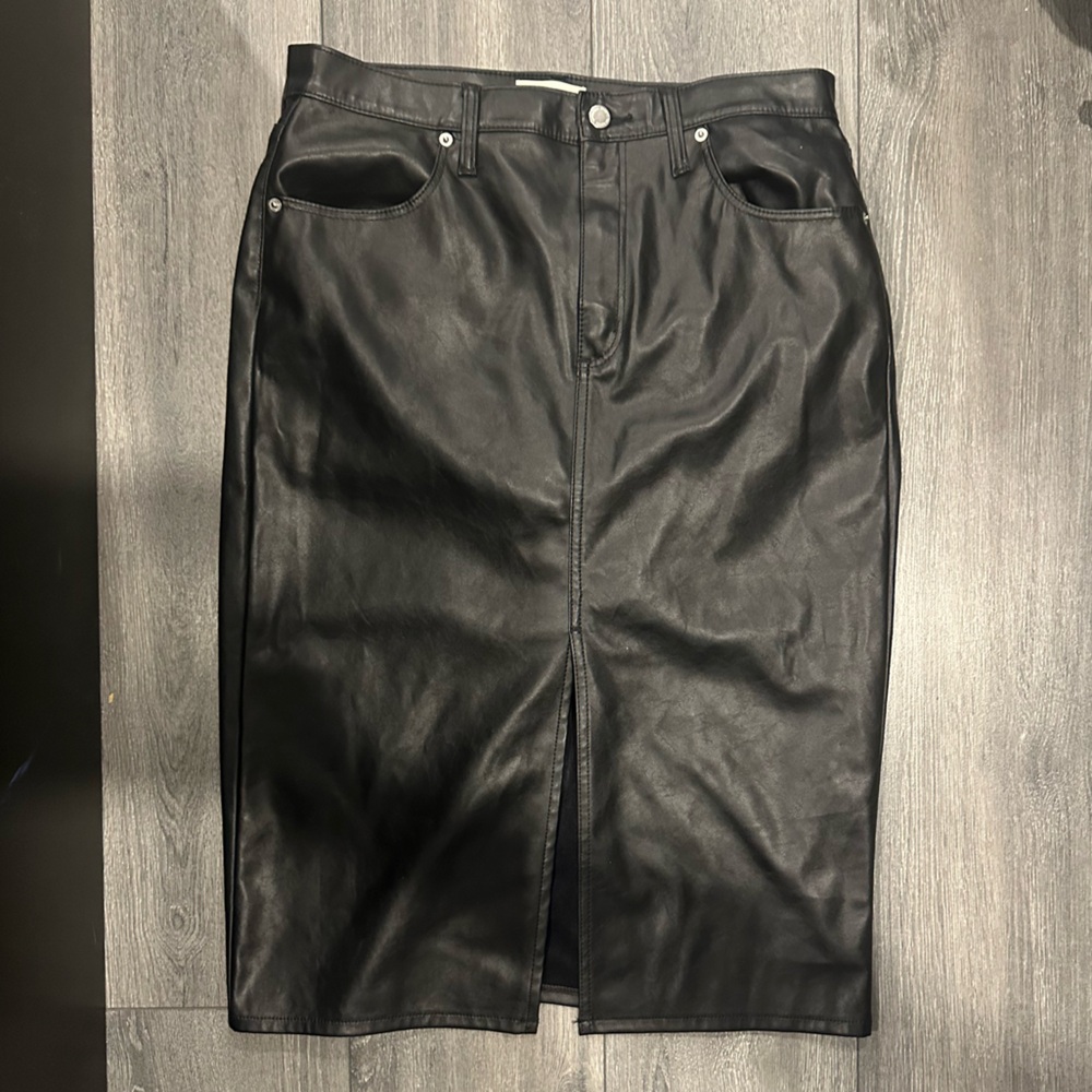 Black Faux Leather Skirt